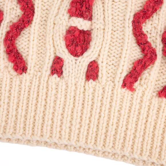 NOVO Vintage 1980s Hand Knit Wool Sweater Med Bold Neon Geometric Pattern - Picture 7 of 9